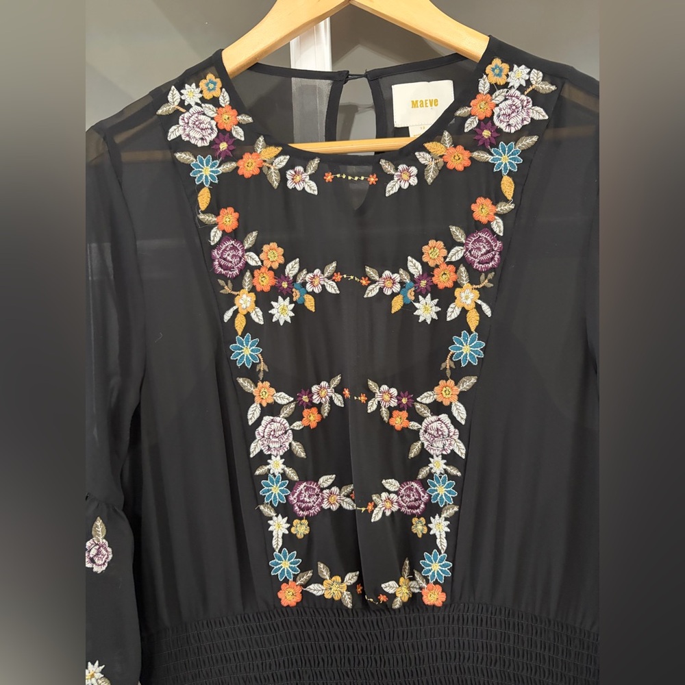 Anthropologie/Maeve Anfisa Embroidered Dress - Size 12 - Picture 5 of 9